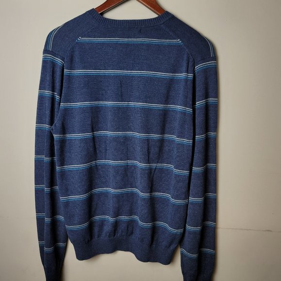 Van Heusen Studio blue striped pullover for men v-neck long sleeves size Small - Picture 5 of 7